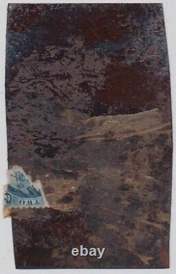 Civil War Tintype Soldier Holding Cavalry Saber Studio Background Tax Stamp