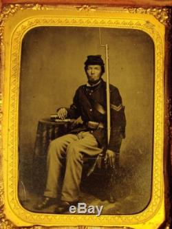 Civil War Tintype Soldier Named Rifle 1st Regiment Ohio Heavy Artillery Corporal