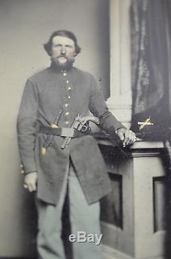 Civil War Tintype Soldier Uniform Gun Photograph 1399