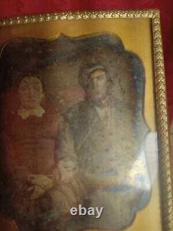 Civil War Tintype Union Soldier & Wife Original Pocket Frame