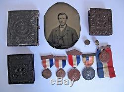 Civil War Tintypes, Photo's, Ephemera, Grave Mark of Union Soldier John W. Hill