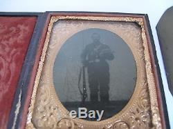 Civil War Tintypes, Photo's, Ephemera, Grave Marke of Union Soldier John W. Hill