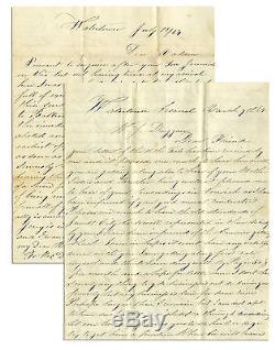 Civil War Union Soldier Autograph Letters Signed 63rd New York Infantry NY Ship