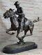Civil War Union Soldier Cavalry Officer on Horseback Bronze Statue Sculpture Art