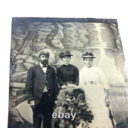Civil War Union Soldier and Family Tintype Kepi Hat with insignia