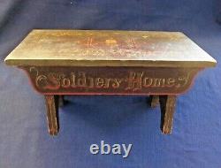Civil War Veteran's-Soldier's Home Made Hand Painted Stool