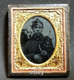 Civil War boy soldier NHV New Hampshire Volunteers 1/9th plate Ambrotype photo