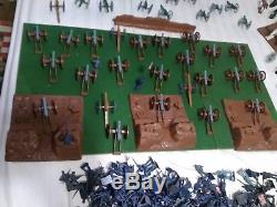 Civil War cannons, artillery, soldiers, horses, battlements, massive toy lot
