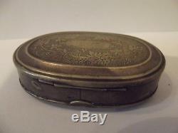 Civil War era soldier's tin tobacco box. 1800's Patent Date. C. Parker Snuff box