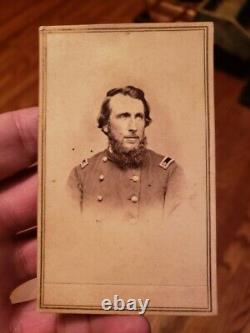 Civil War soldier officer CDV of Major or Colonel with stamp and back stamp nice