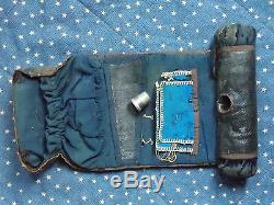 Civil War soldier's Housewife Sewing Kit. Leather Rollup, thimble. Uniform camp