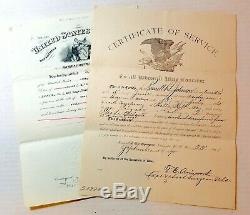 Civil War veteran soldier's Certificate of Service, pension papers Rhode Island
