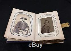 Civil war era photo album tintype CDV soldier post mortem 35 antique photographs