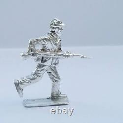Civil war soldier Charging 2 oz 925 Hand Poured Sterling Silver