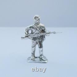 Civil war soldier Standing 2 oz Hand Poured Sterling Silver. 925