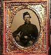 Civil war tintype ninth plate of double armed young soldier minty condition