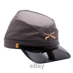 Confederate Army Hat Soldier Kepi Civil War Cotton Grey Cap Costume Confederacy