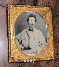 Confederate Civil War Soldier Great Battle Shirt Arkansas 1860s Ambrotype Photo