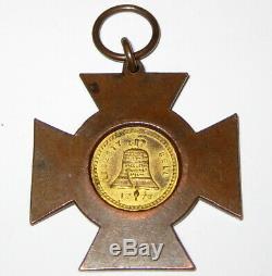 Confederate Cross Of Honor CIVIL War Antique Medal Gar Soldier / Liberty Bell