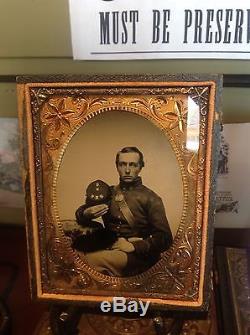 Crystal Cear Union Civil War Soldier New Hampshire NHV Ruby Ambrotype 1/4 plate