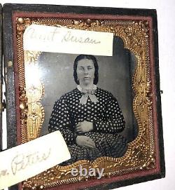 Double 1/6 Ambrotypes Partially ID'd Civil War Soldier in Great Coat & Wife 1860