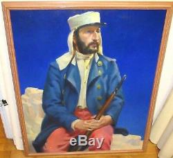 E. Laughlin Original Oil On Canvas CIVIL War Soldier Painting