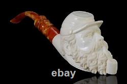 EGE Large Size Southern Civil War Soldier Pipe New Block Meerschaum W Case#25