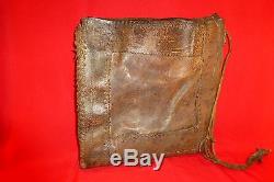 EXC CIVIL WAR ERA SOLDIER'S LEATHER HAVERSACK WITH BUCKLE & STRAP PROBABLE CS