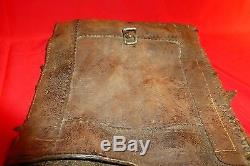 EXC CIVIL WAR ERA SOLDIER'S LEATHER HAVERSACK WITH BUCKLE & STRAP PROBABLE CS