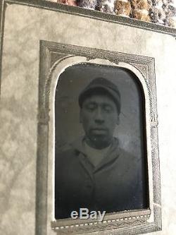 EXCEEDINGLY RARE African-American Civil War Tintype Confederate Buffalo Soldier