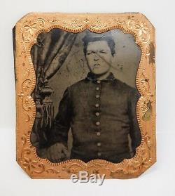 Estate Found Antique US Civil War Tintype Portrait of Union Soldier