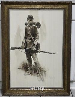 Fine painting of Civil War Soldier by G. Mayers in carved frame Newman Galleries