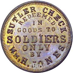 For Soldiers Only WM. H. Jones Civil War Sutler Token R8 NGC MS64 Ex. Tanenbaum