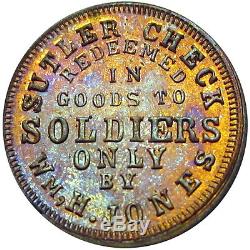 For Soldiers Only Wm. H. Jones Civil War Sutler token R8 NGC MS64 Ex Tanenbaum