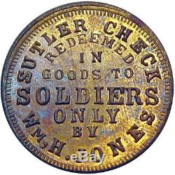 For Soldiers Only Wm. Jones Civil War Sutler token NGC MS63 Ex Tanenbaum PLATE
