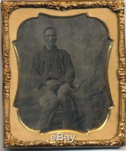 Four post civil war soldier tintypes likely Indian war