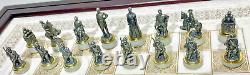 Franklin Mint Raj Chess Board Table Civil War Union Confederate Pewter Soldiers