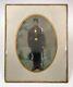 Full Plate Hand Colored Tintype US Union Civil War Soldier WithGun & Uniform