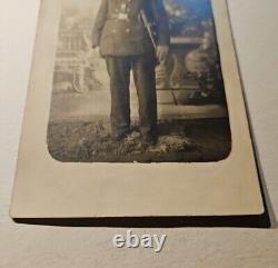 GAR Soldier William A Smith Rppc Civil War Veteran Uniform Sword Medals Hat Belt