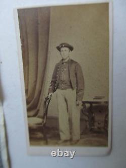 Great CIVIL WAR Soldier Carte de Visite Photo, Slouch Hat, Uniform, Vest, PENN