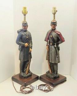 Grouping of (2) Vintage 1970's Civil War Soldier Lamps by Dunning Industries