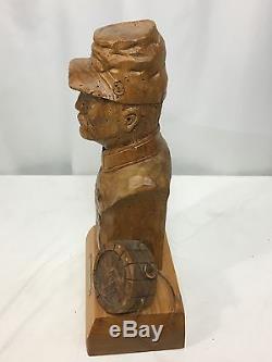 Hand Carved Large Wood Civil War Soldier 5th Minnesota Infantry