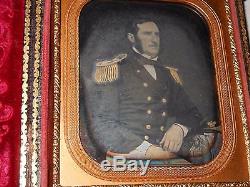 High Ranking Civil War Soldier 1/6 Plate Daguerreotype Full Case