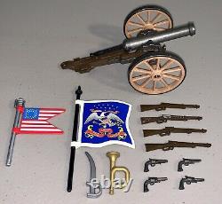Huge Lot 50 Vintage Playmobil Civil War Union Soldiers Horses Guns Canon Flags