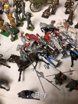 Huge Lot Britains Lead Toy Soldiers Knights Japan Civil War Fox Hounds Hunting