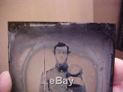 ID'ed Civil War Soldier Ambrotype Photograph Hat with9th NEW HAMPSHIRE INF Vols