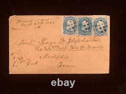 IL Olney 1863 Cover #63 (3) To CIVIL War Soldier In, Cairo IL River Mail