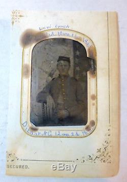 Indiana Union Civil War soldier tintype photo American flag died in battle, ID