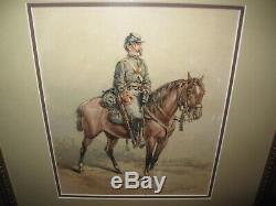 JOHN R. CHAPIN Antique Original WATERCOLOR Painting of CIVIL WAR Soldier1884