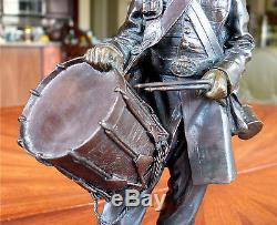 James Muir Bronze Sculpture Little Reb Civil War Era Military Soldier with Drum
